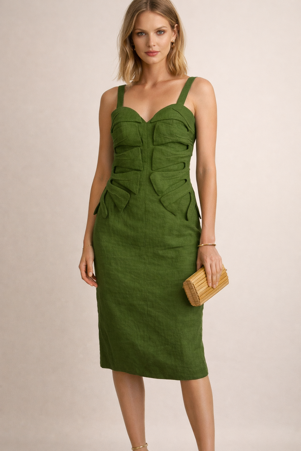 Monstera-Statement-Kleid Grün