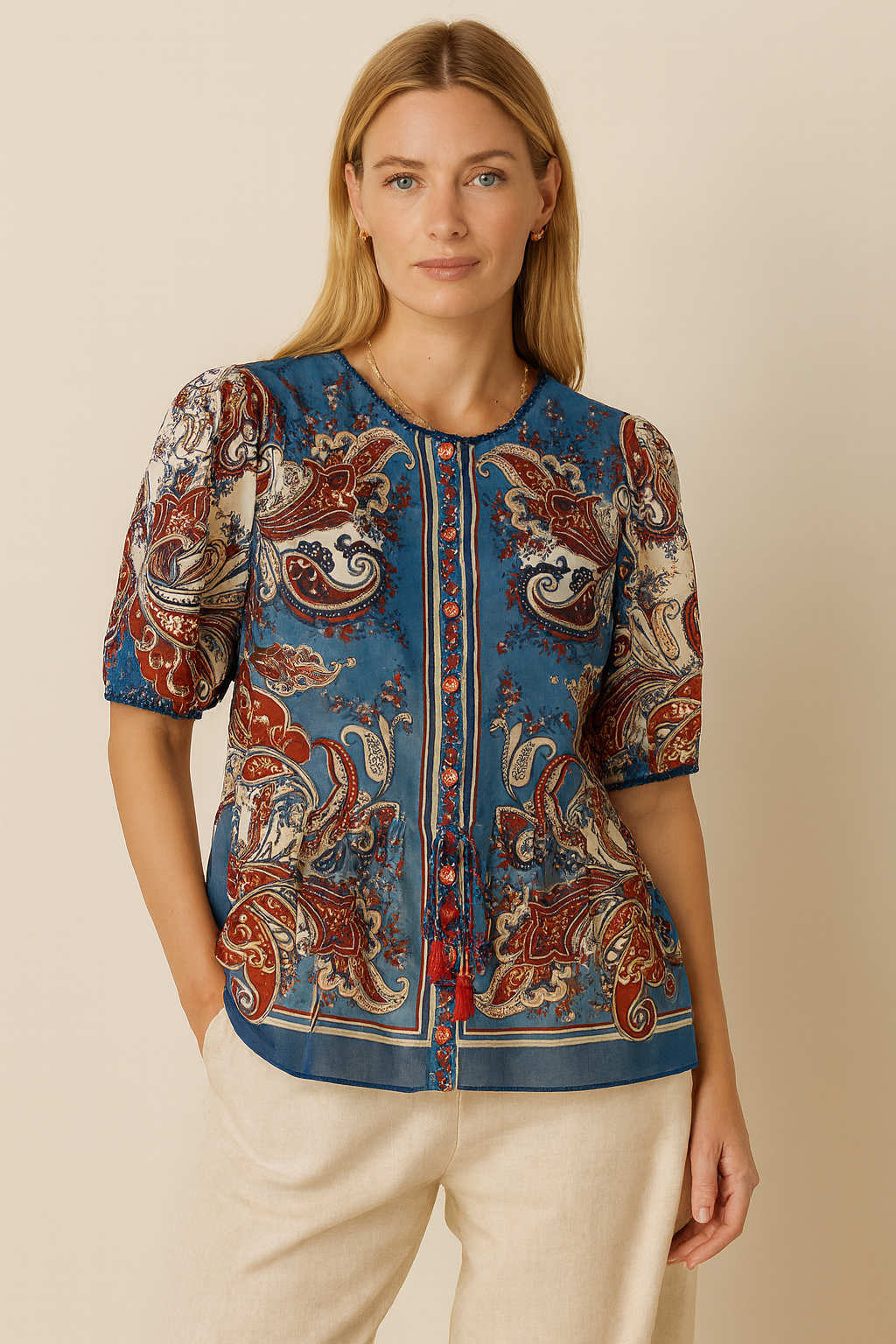 Shirt „Paisley“ Blau | Multicolor