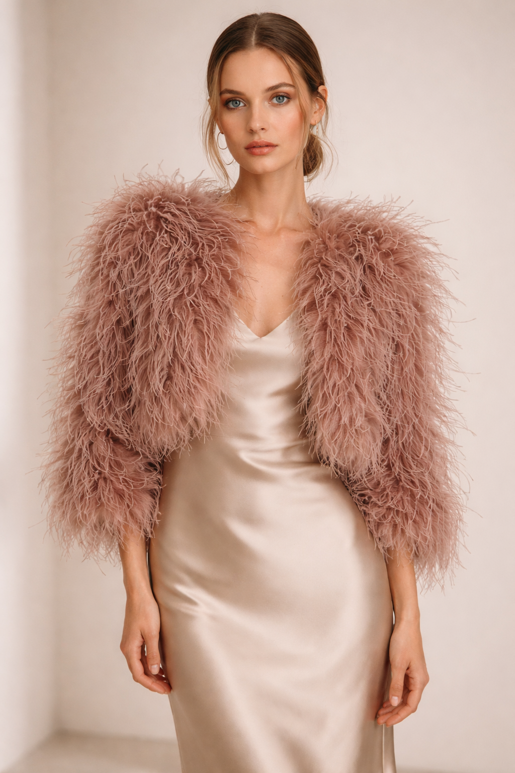 Statement-Federjacke Mauve