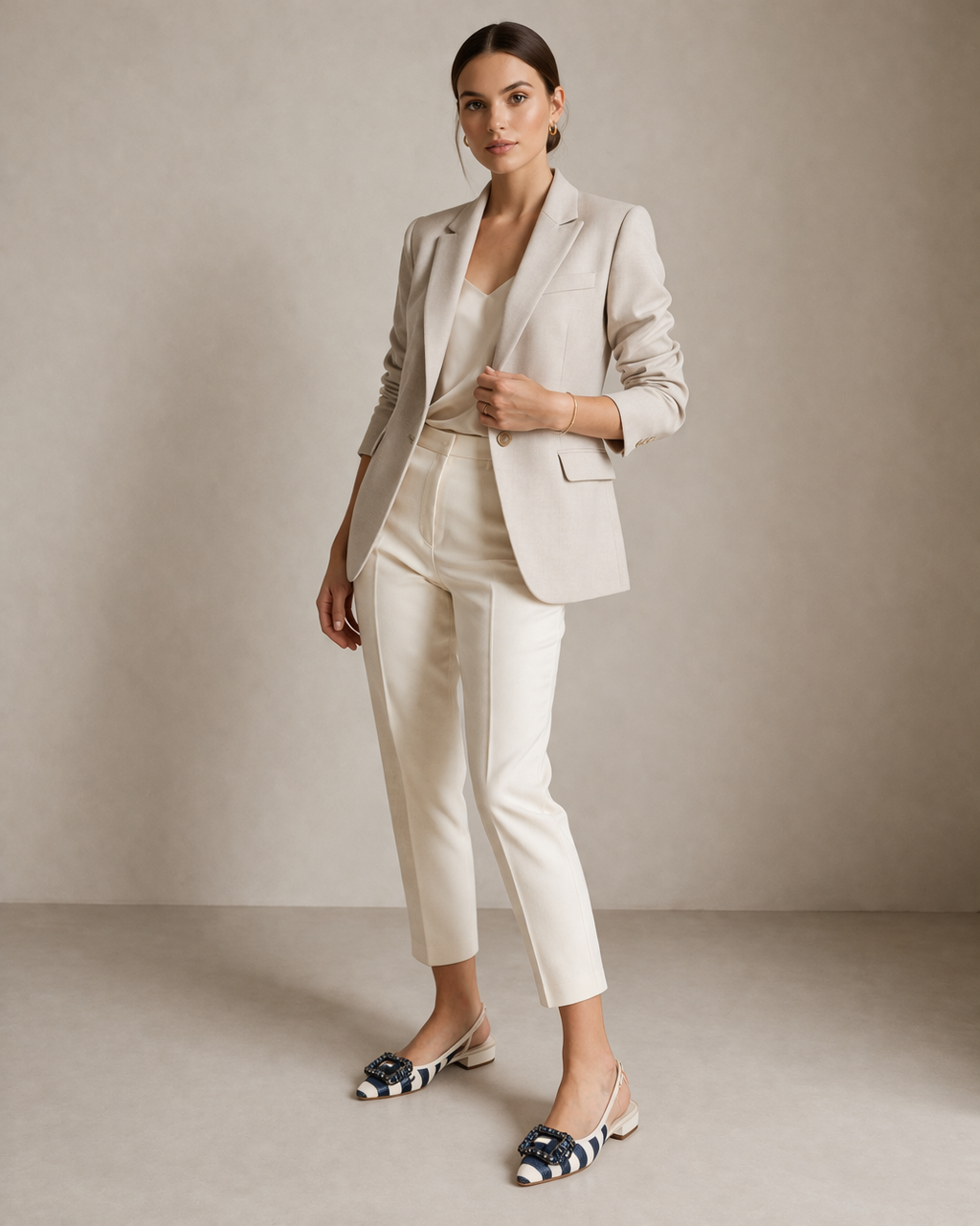 Die Kristall-Slingbacks Weiß | Blau