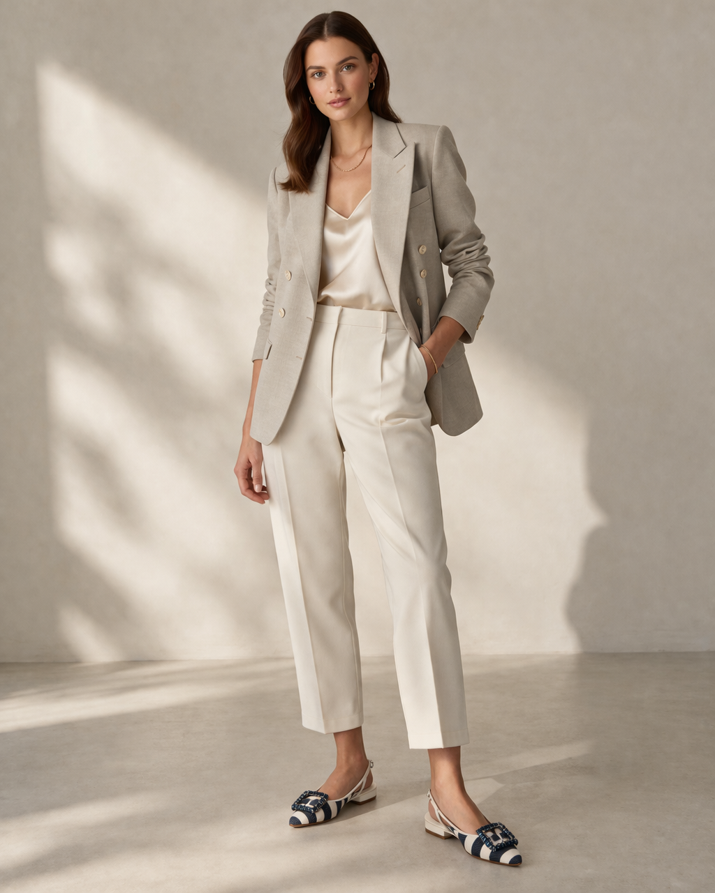 Die Kristall-Slingbacks Weiß | Blau