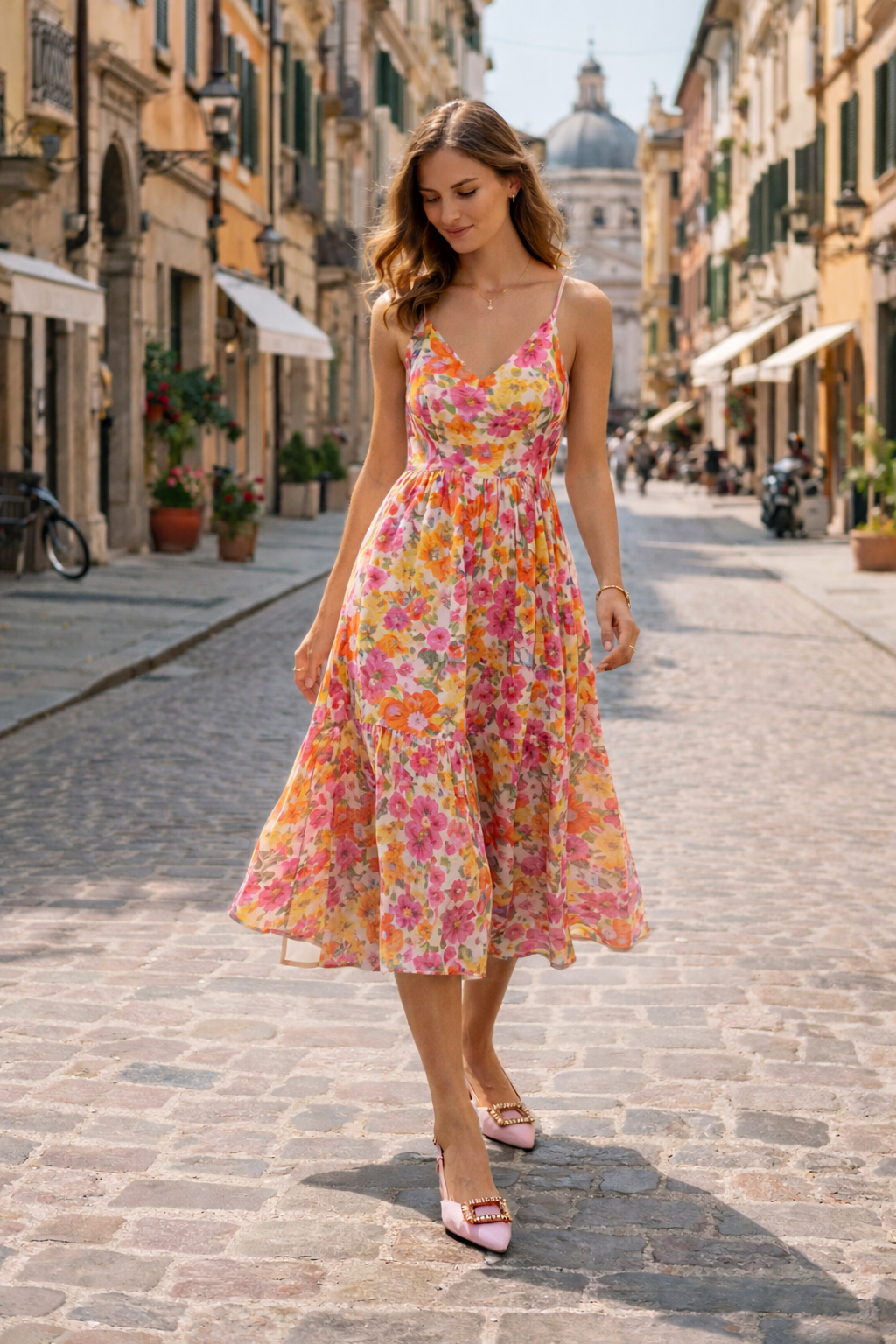 Die Kristall-Slingbacks Rosa