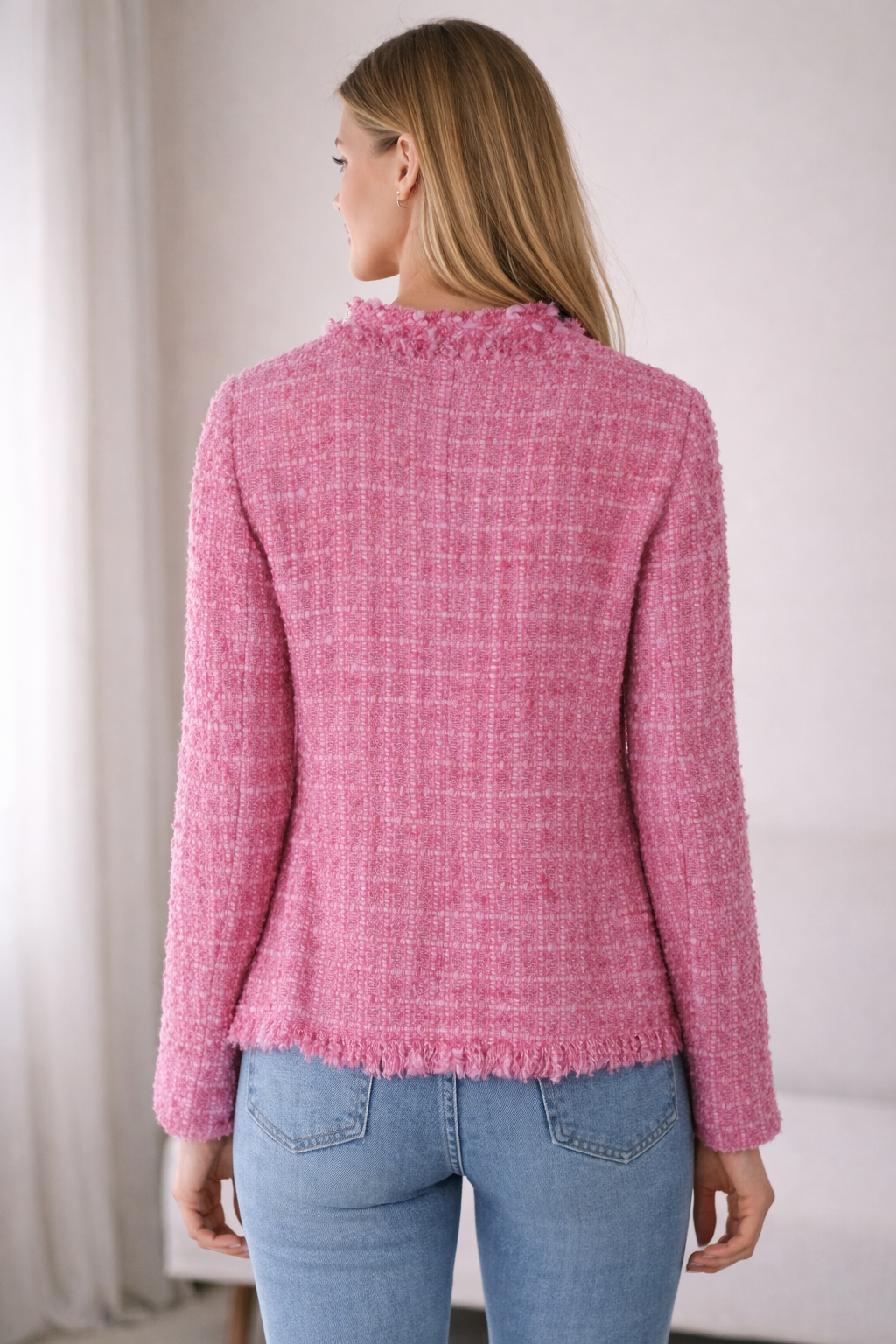 Statement-Bouclé-Blazer Pink