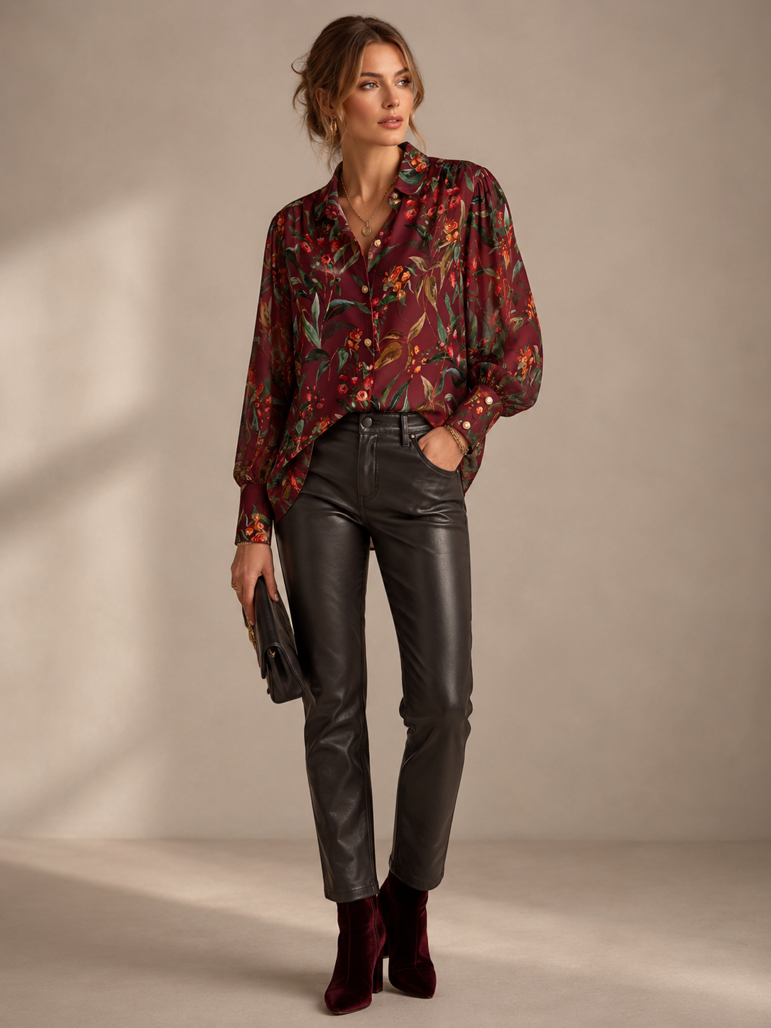 Seidenbluse „Floral“ Barolo | Multicolor