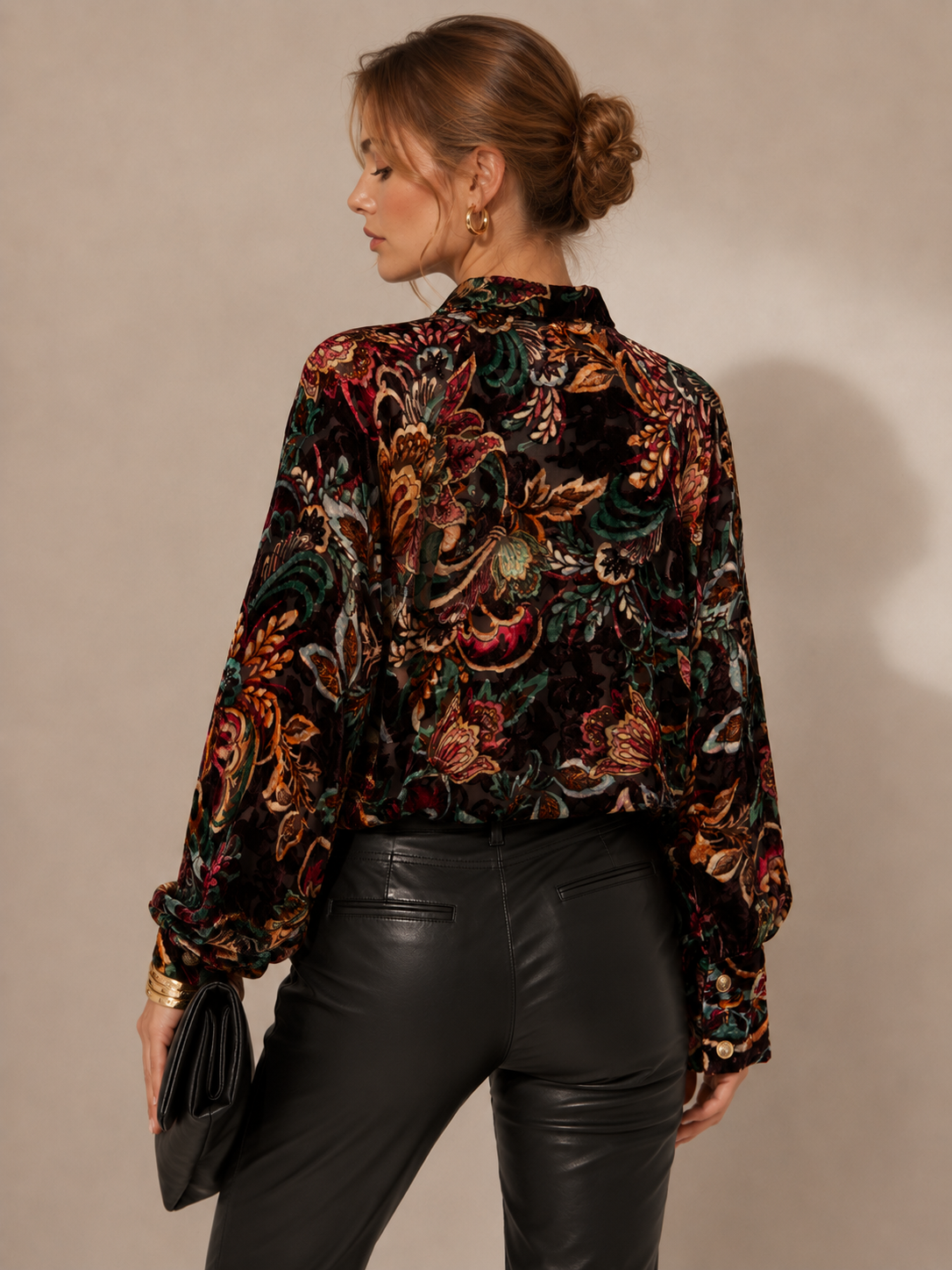 Samtausbrenner-Bluse „Floral“ Barolo | Multicolor