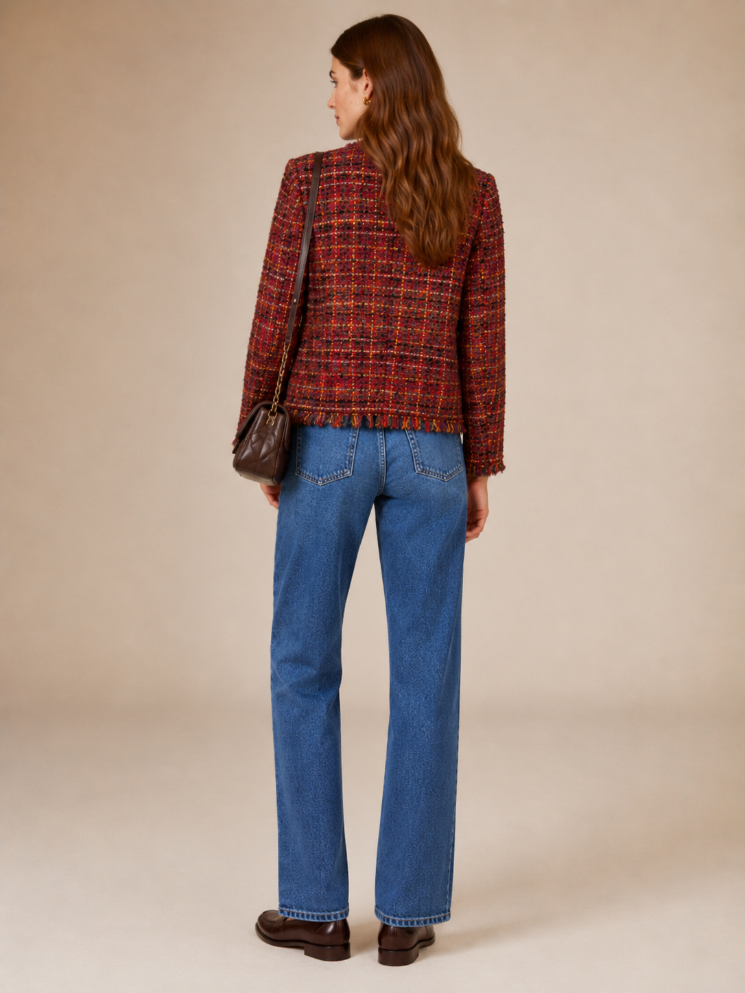 Bouclé-Jacke Rot | Multicolor