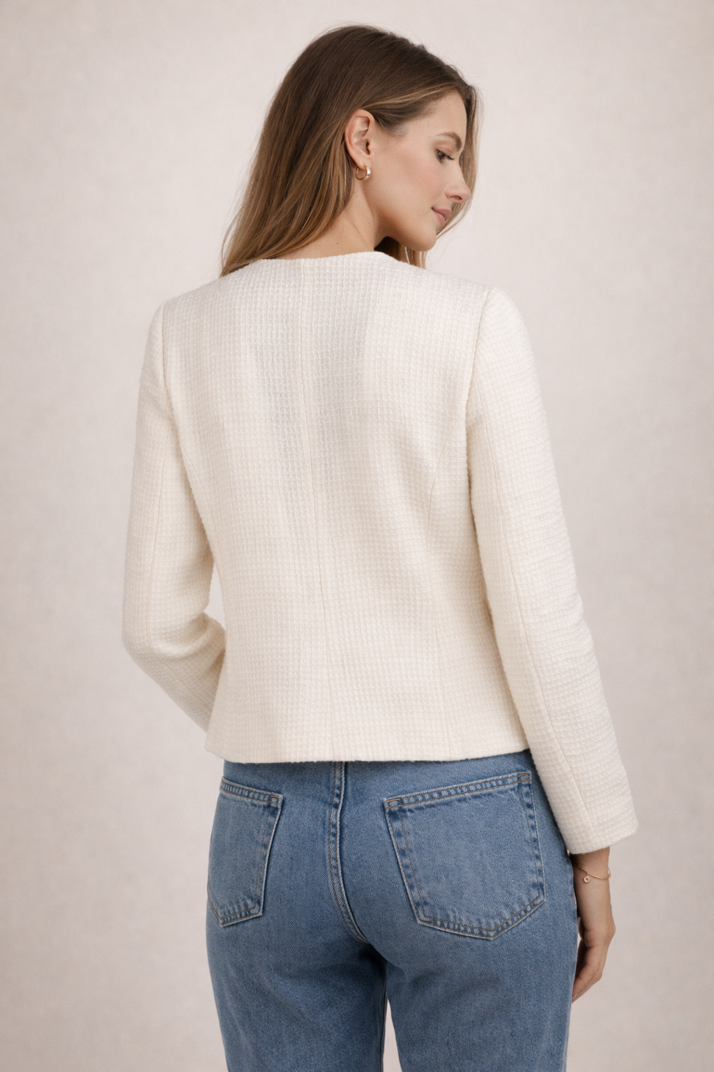 Tweed-Jacke Weiß