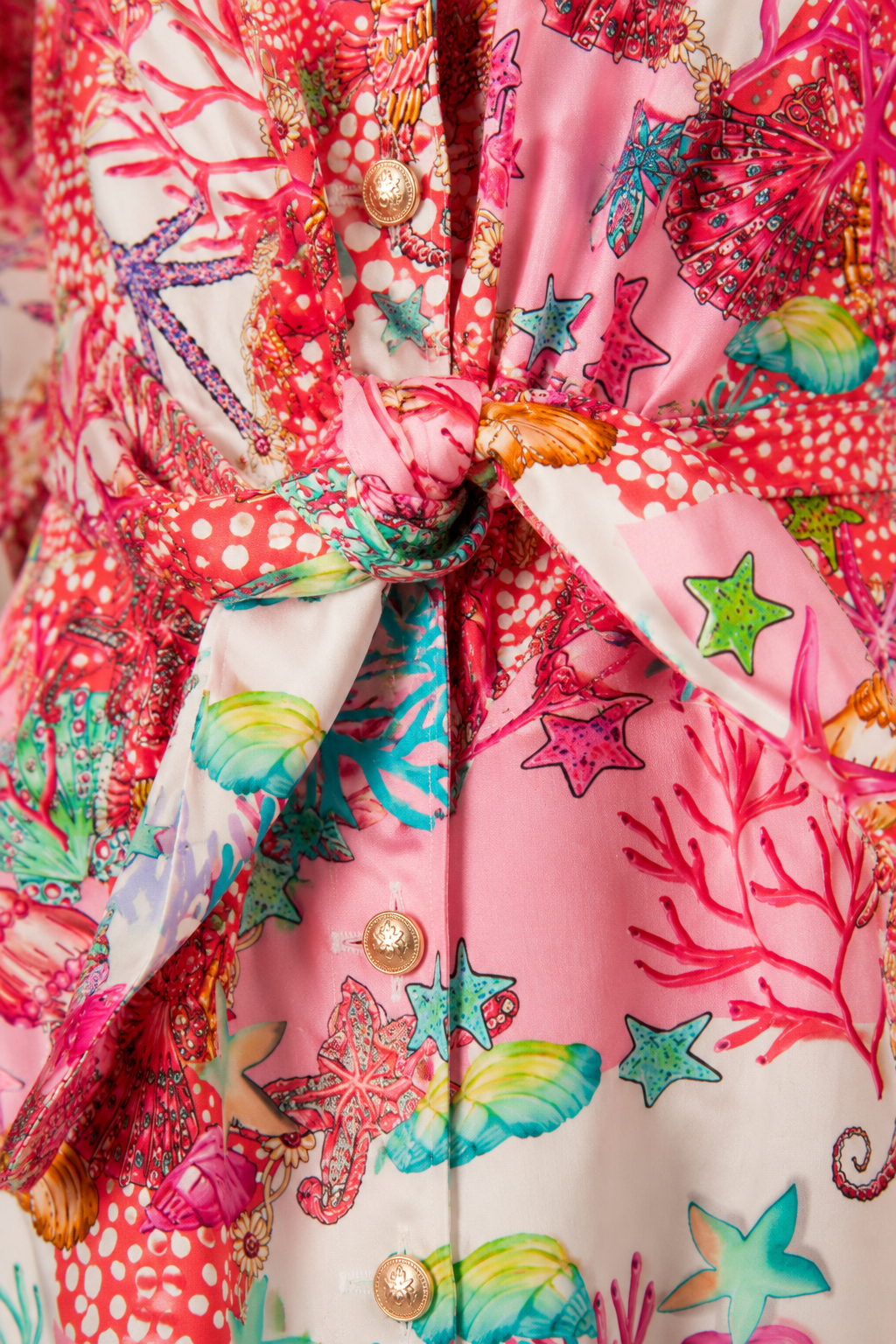 Statement-Kleid „Tropical-Print“ Koralle | Multicolor