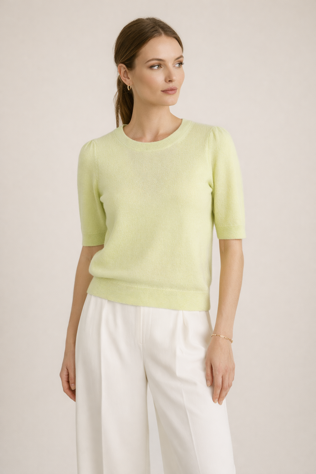 Kaschmir Pullover Limettengrün