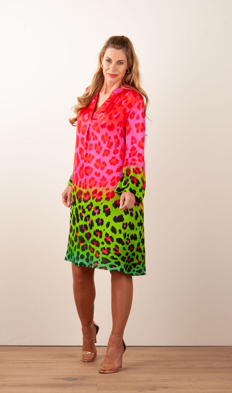 Kleid „Leo“ Pink | Grün | Multicolor