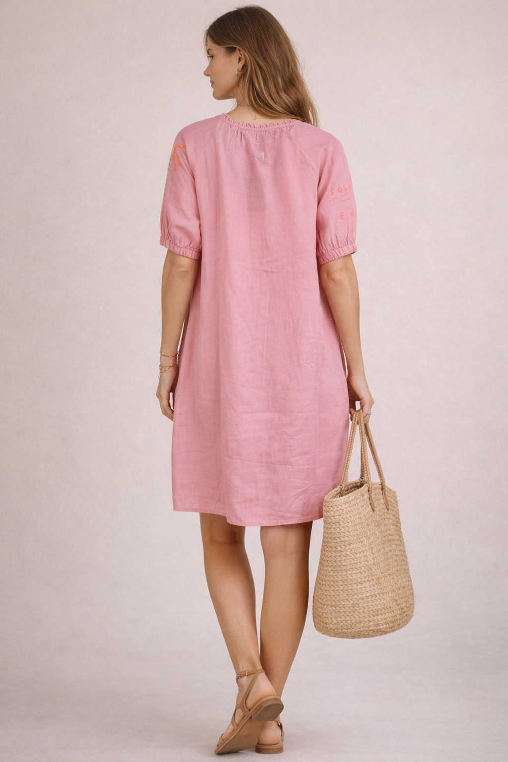 Tunikakleid „Palmen“ Pink