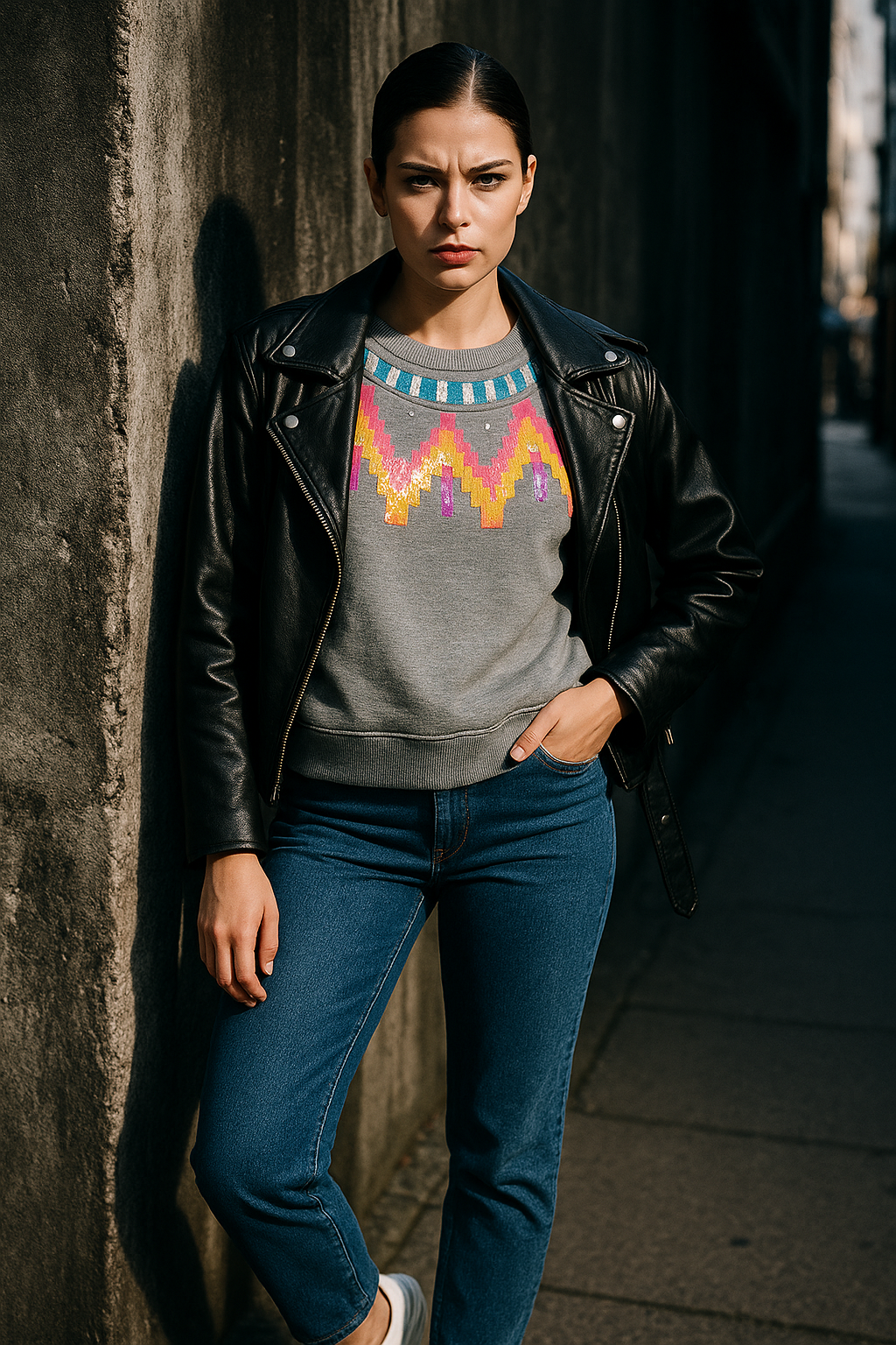 Sweatshirt Melange Grau | Multicolor