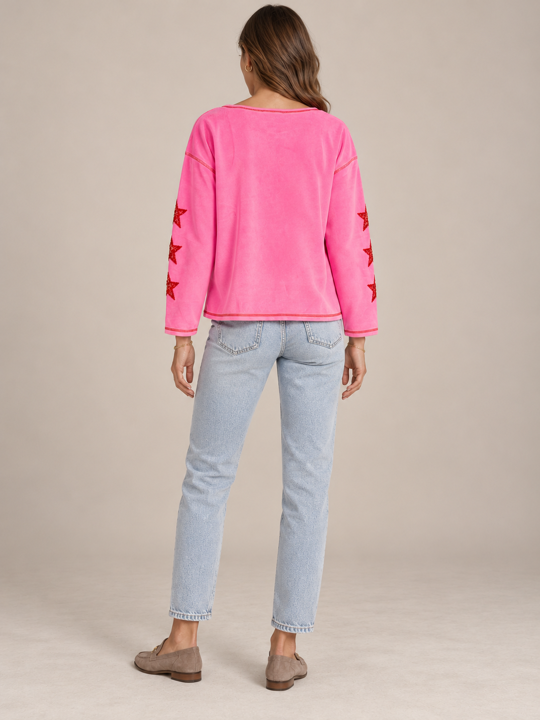 LEBENSFREUDE PUR IN PINK: DAS NICKI-SWEATSHIRT „MAKE A WISH“ VON GRACE / Rückansicht