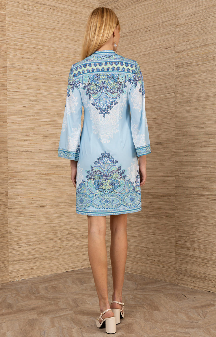 Kleid „Paisley“ Blau | Weiß