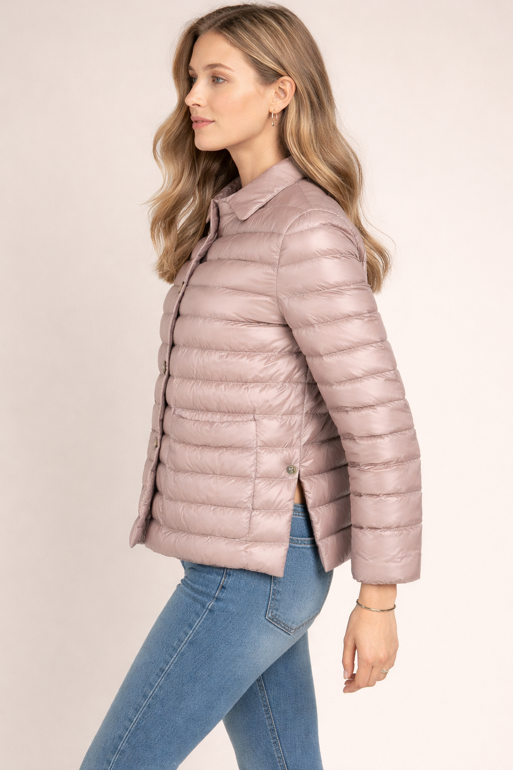 Leichte Daunenjacke Mauve-Taupe