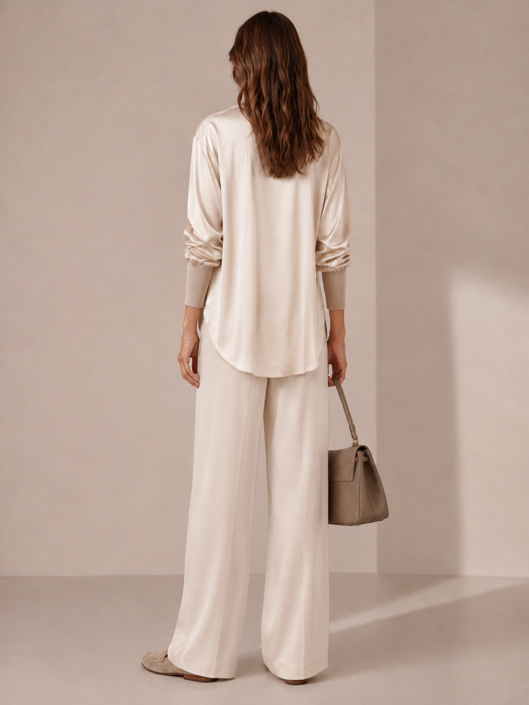 Seidenbluse „EVA“ Beige/Champagner