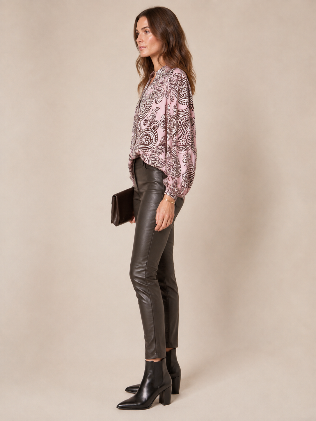 Seidenbluse „Paisley“ Rosa | Barolo | Weiß