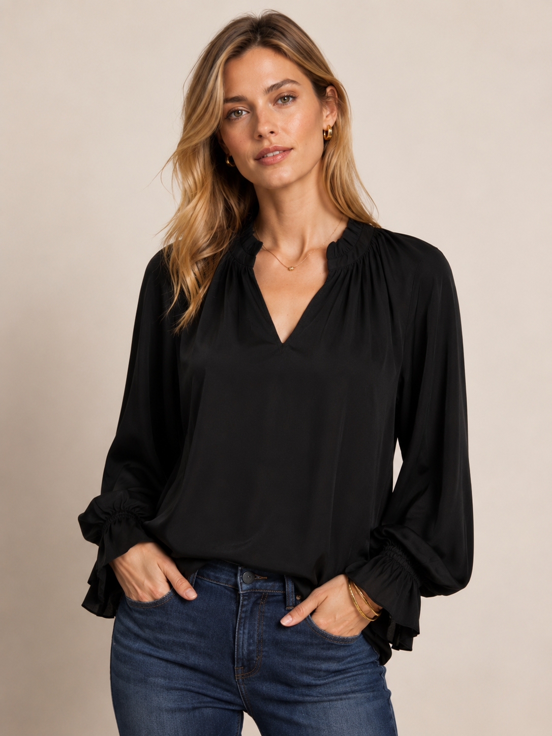 Seidenbluse "Ella" Schwarz