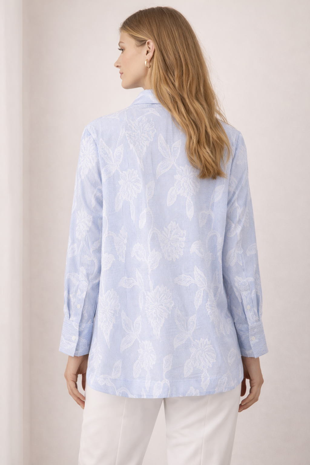 Streifen-Blusenshirt Blau | Weiß