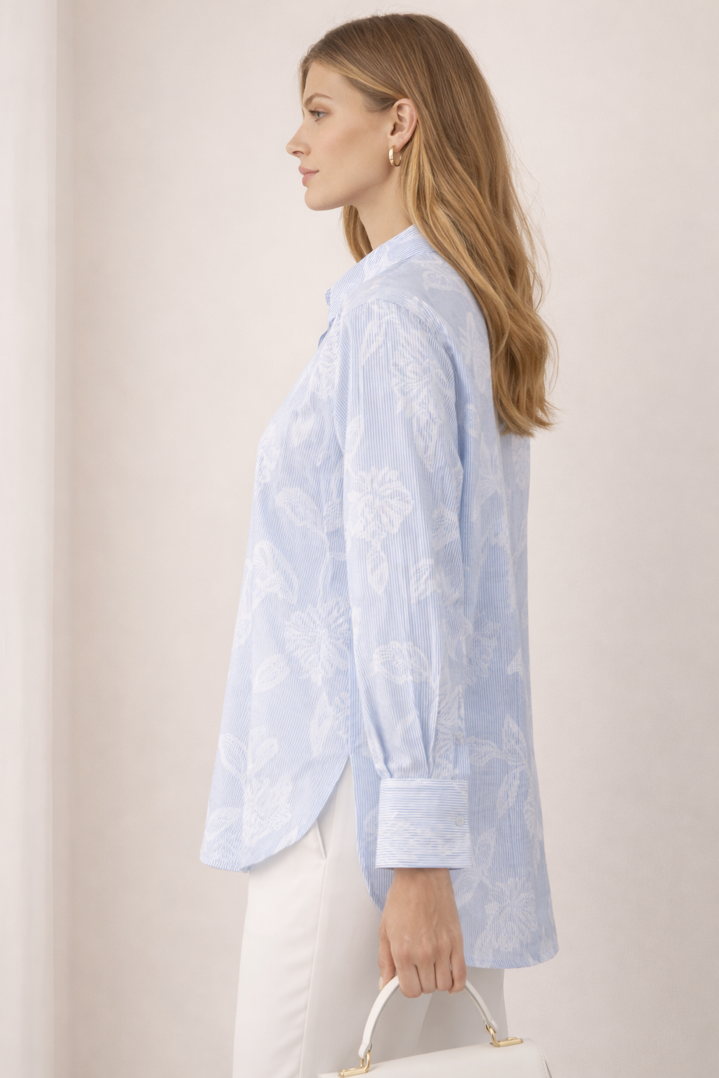 Streifen-Blusenshirt Blau | Weiß