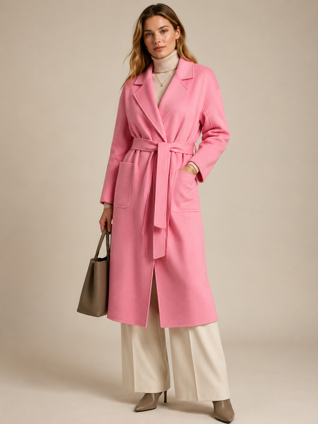 Statement-Wollmantel „Stella“ Candy Rosa