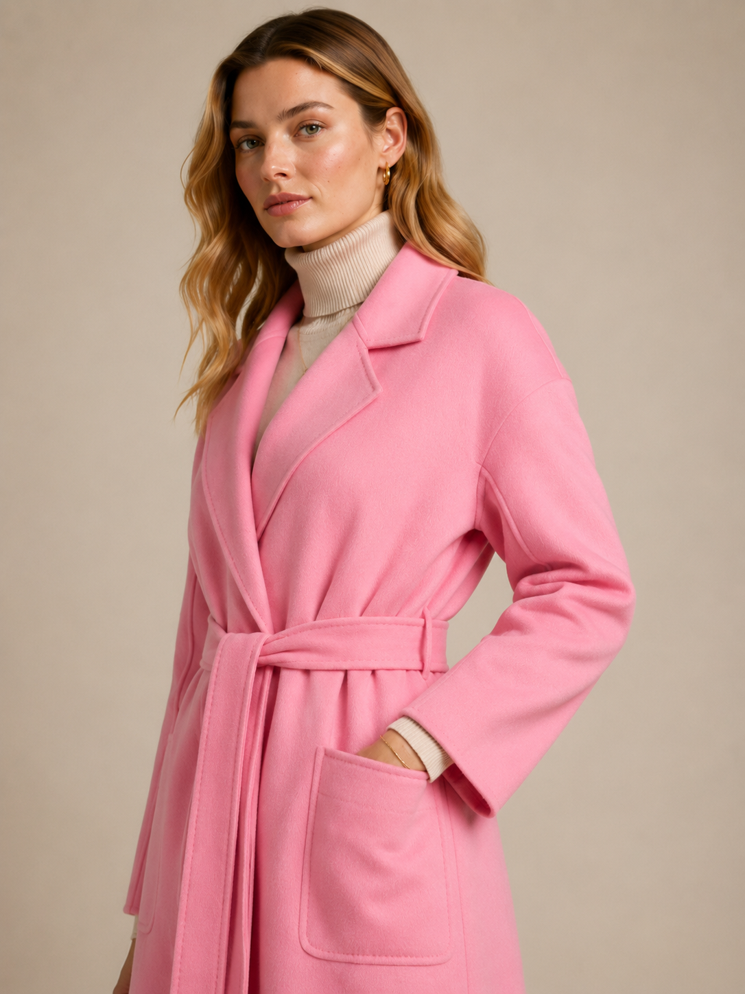 Statement-Wollmantel „Stella“ Candy Rosa