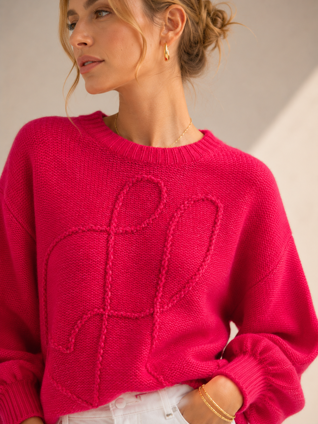 Statement-Kaschmir-Pullover „BELLA“ Korallrot