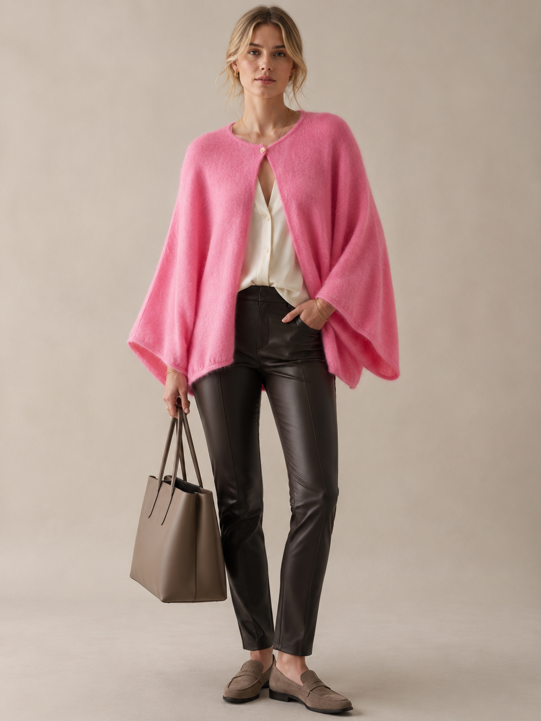 Kaschmir-Strickjacke „LENA“ Candy Pink