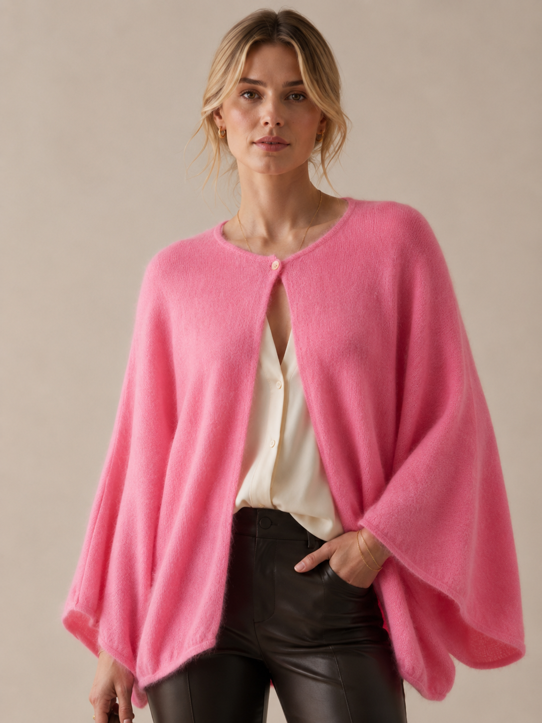 Kaschmir-Strickjacke „LENA“ Candy Pink