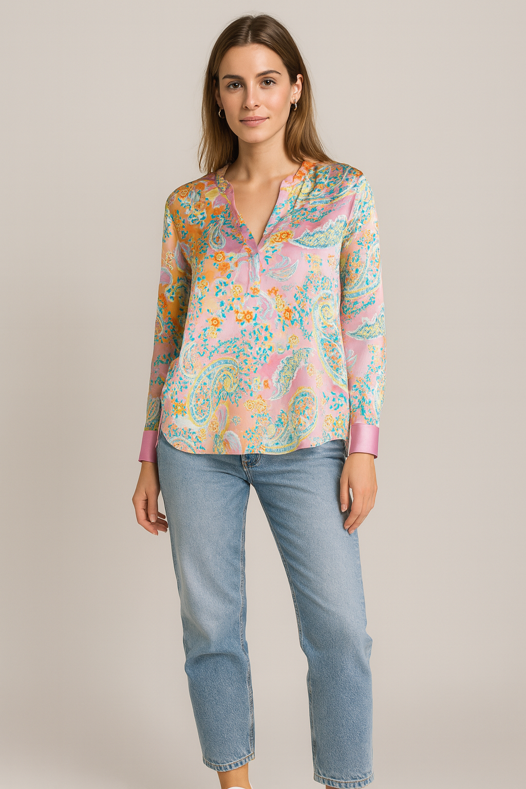 Bluse Rosa | Gelb | Multicolor