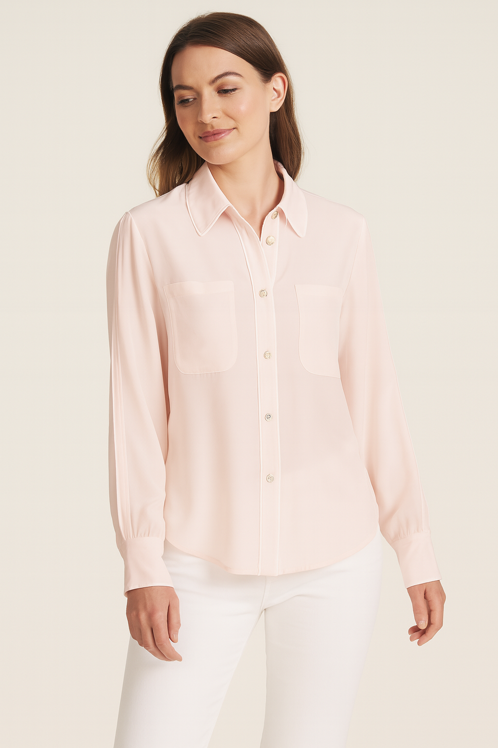 Bluse Hellrosa | Weiß