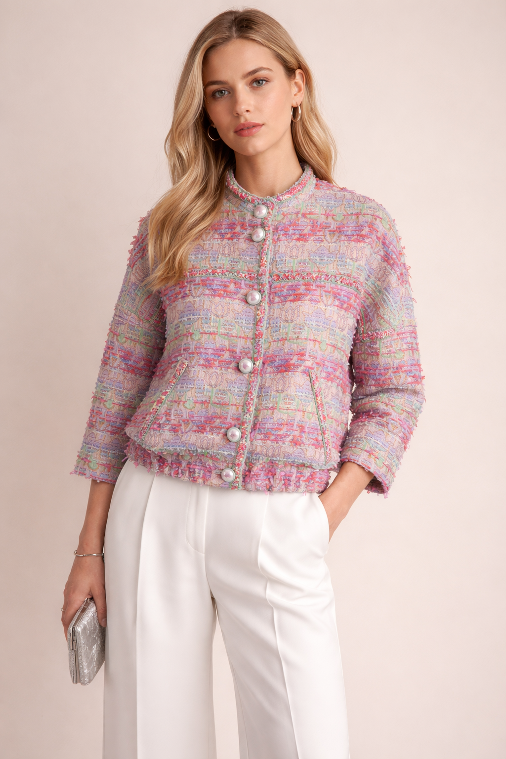 Bouclé Jacke Multicolor