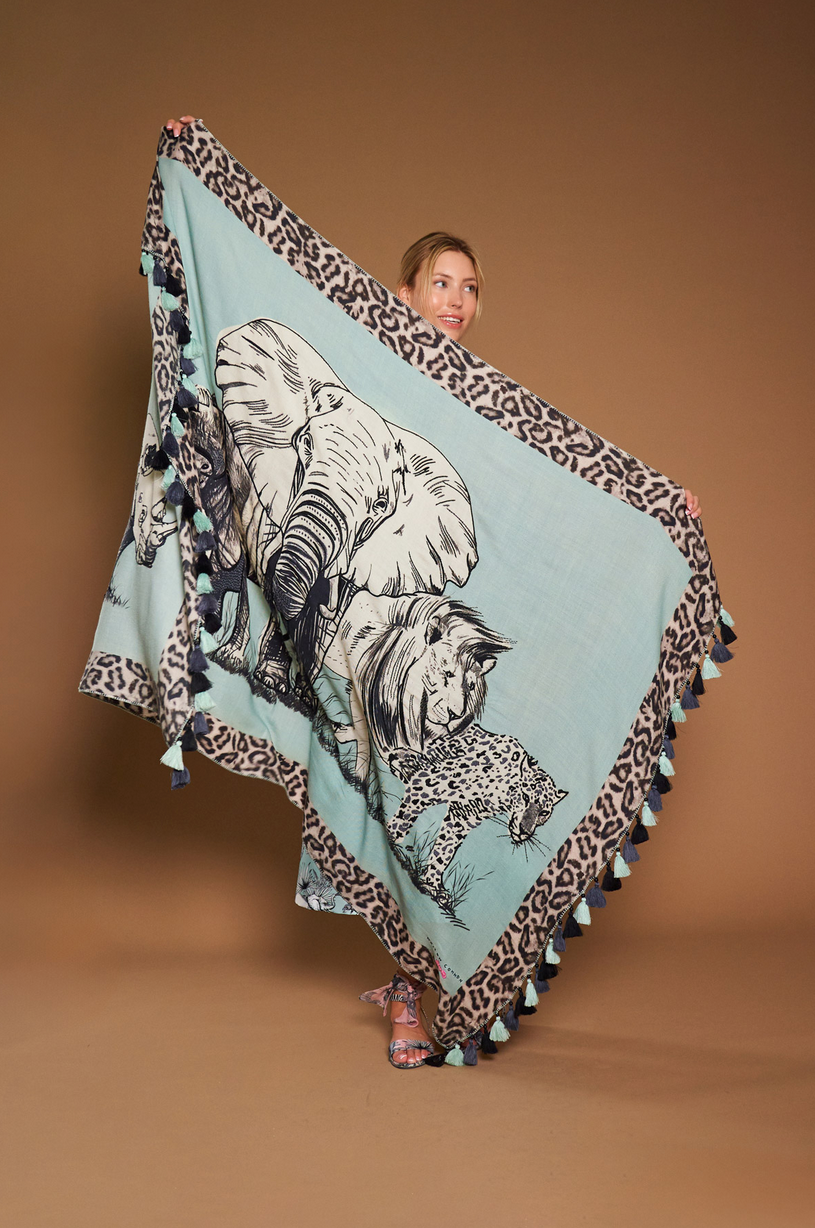 Schal „Big Five“ Mint | Multicolor