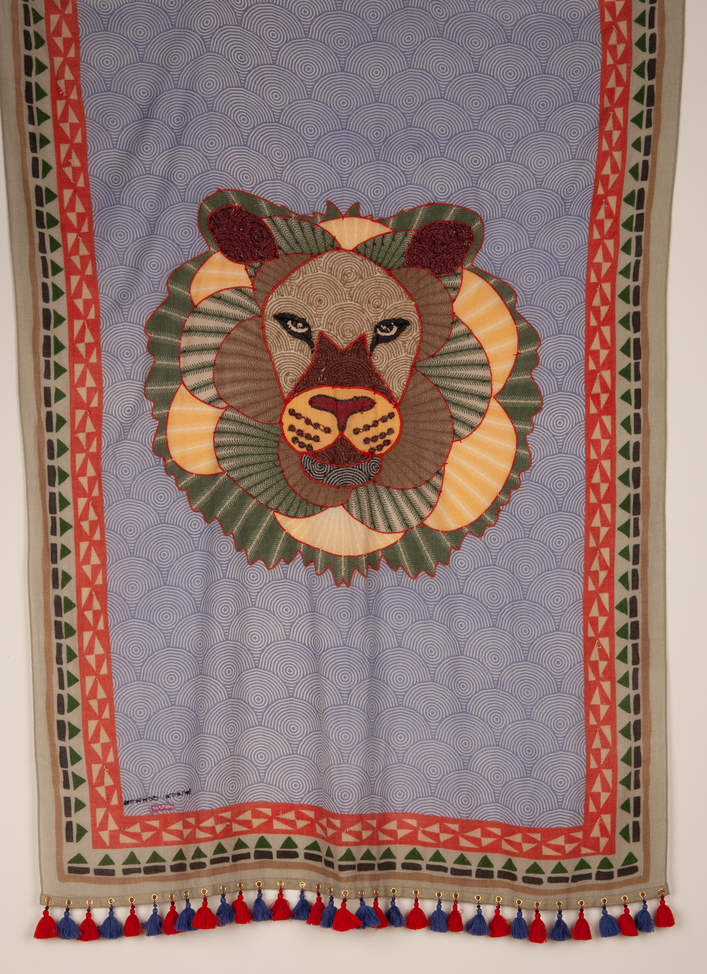 Schal „Löwe“ Lila | Multicolor