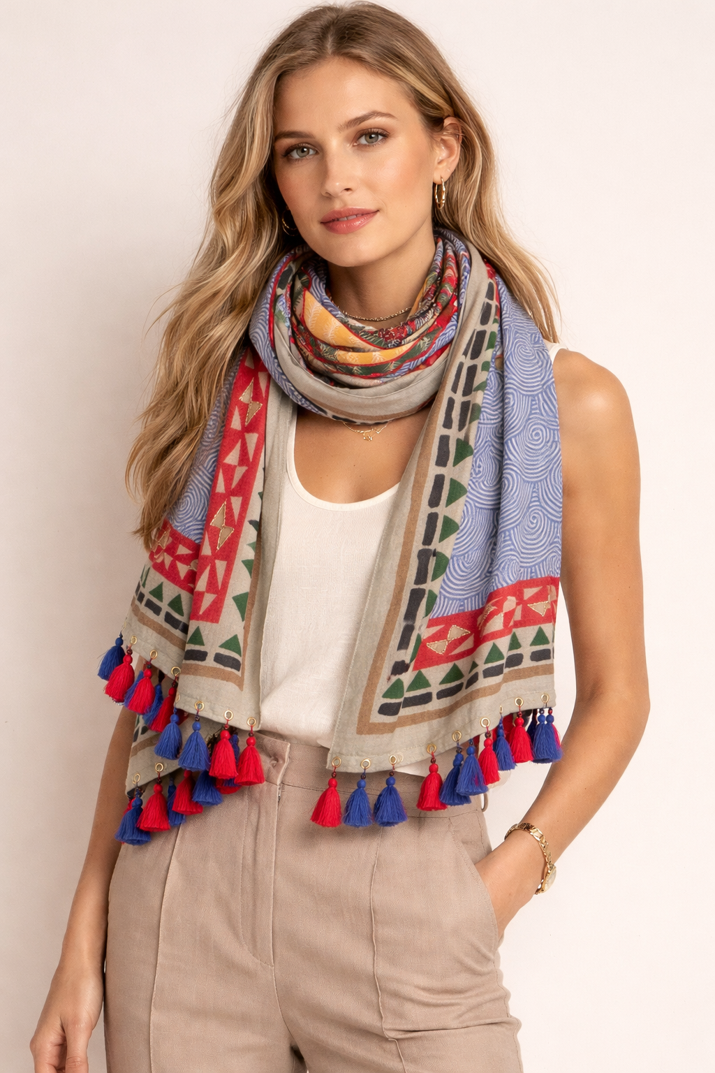 Schal „Löwe“ Lila | Multicolor