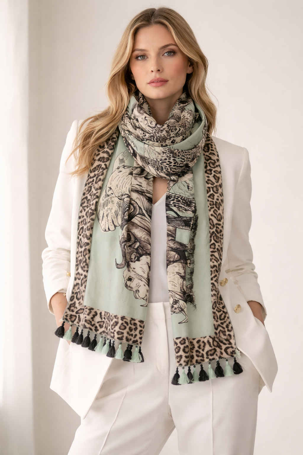 Schal „Big Five“ Mint | Multicolor