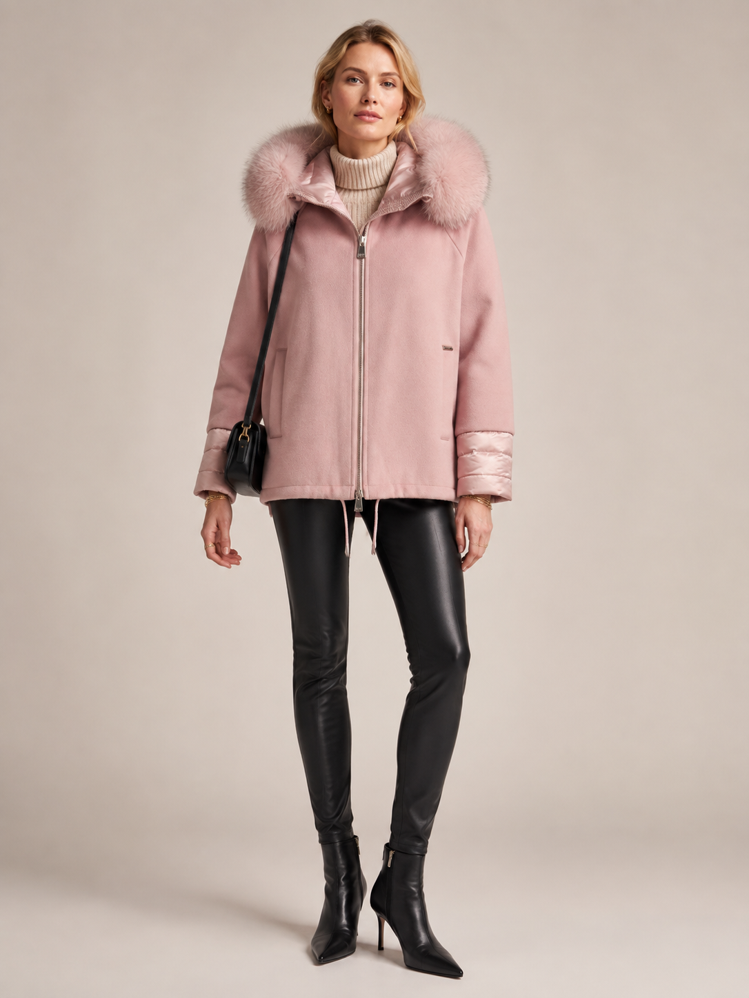 MDF Marco Del Forte Urbane Statement-Daunenjacke Rosé - Editorial-Ansicht