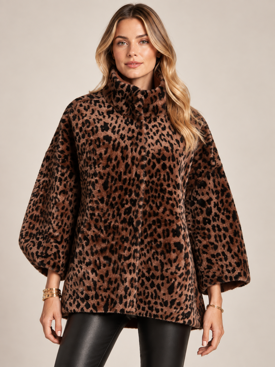 Leoparden-Statement-Lederjacke „Louise“ Leo | Cinnamon / Zoom Studio