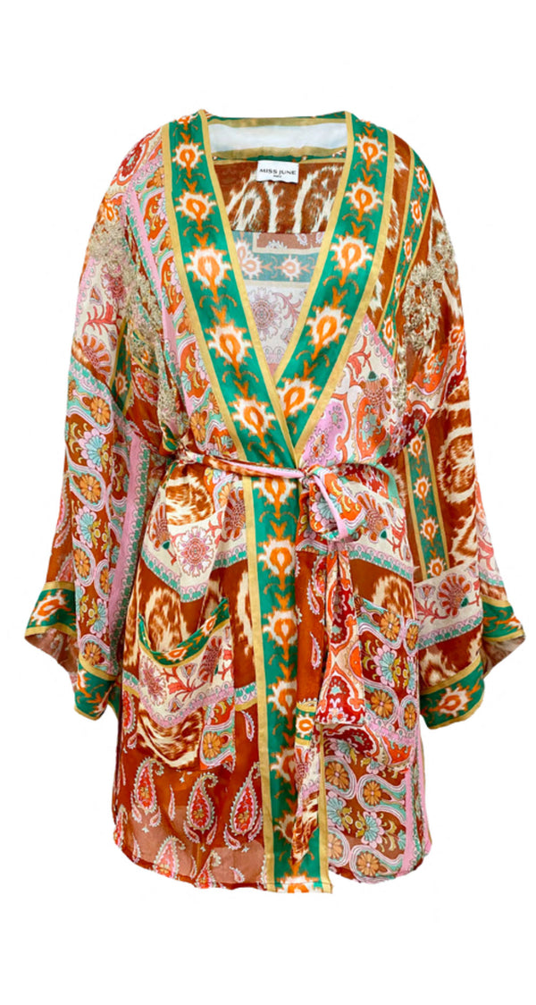 Kimono Rosa | Grün | Multicolor