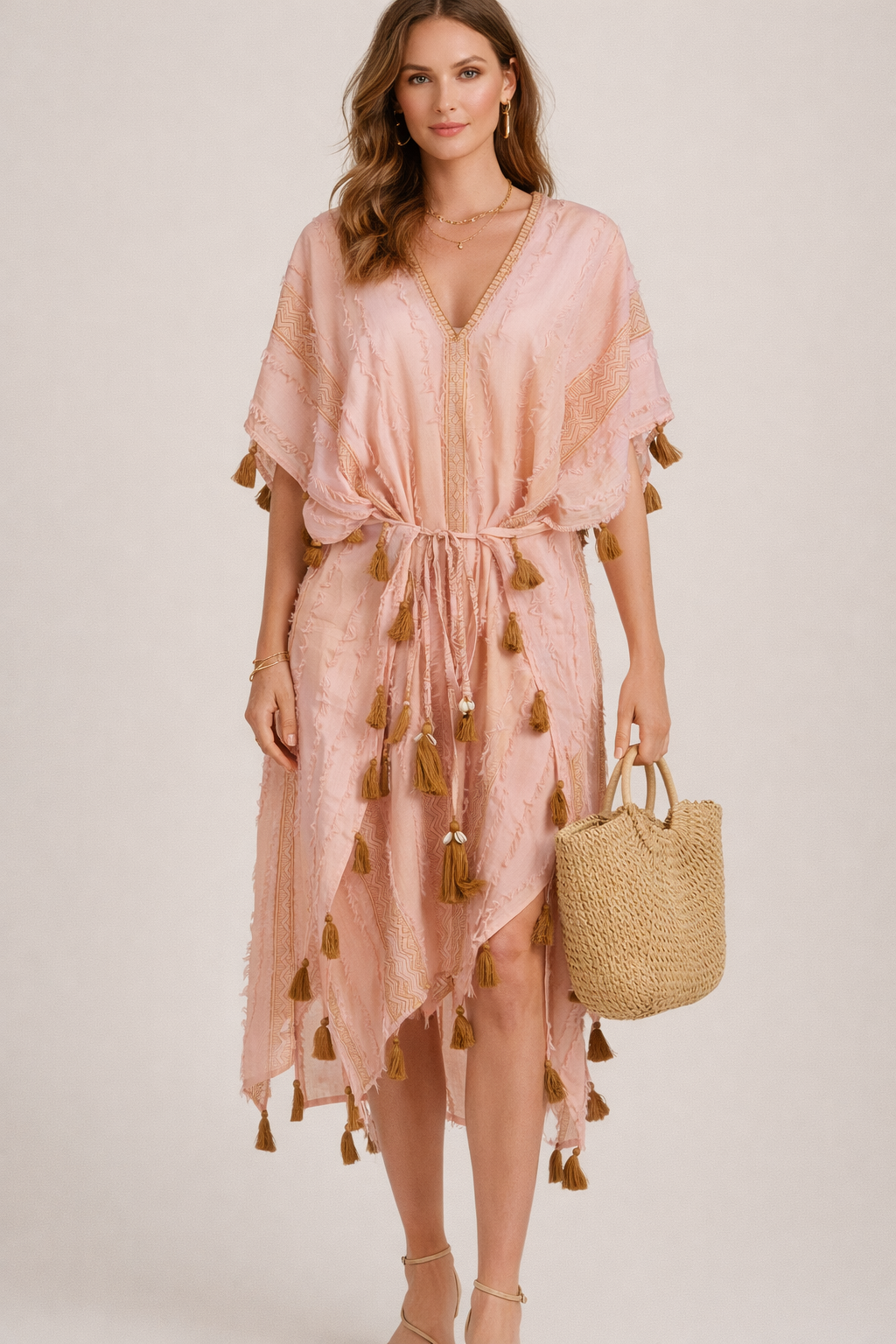 Tunika-Kleid „Quasten“ Rosé