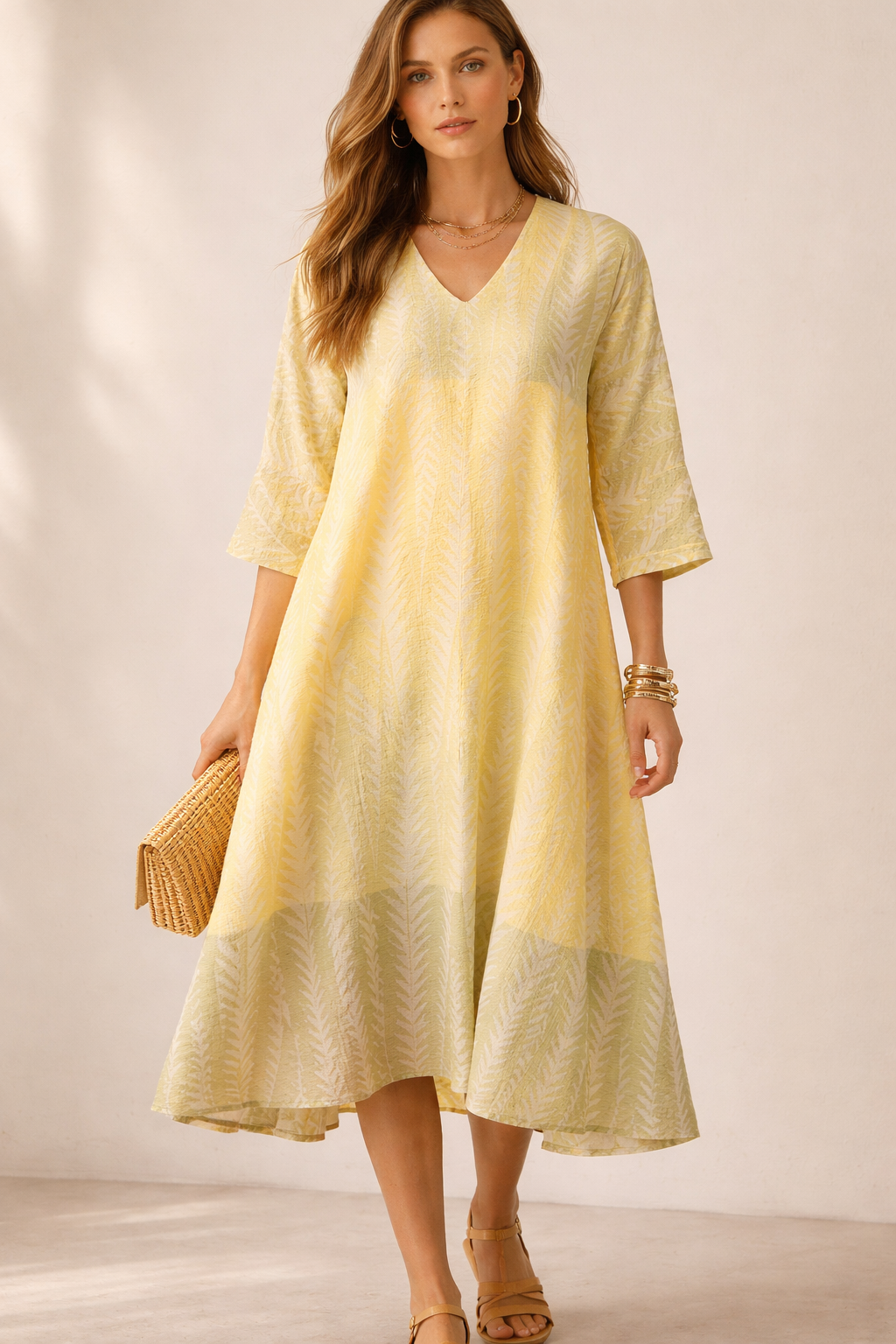 Statement-Kleid Gelb | Grün