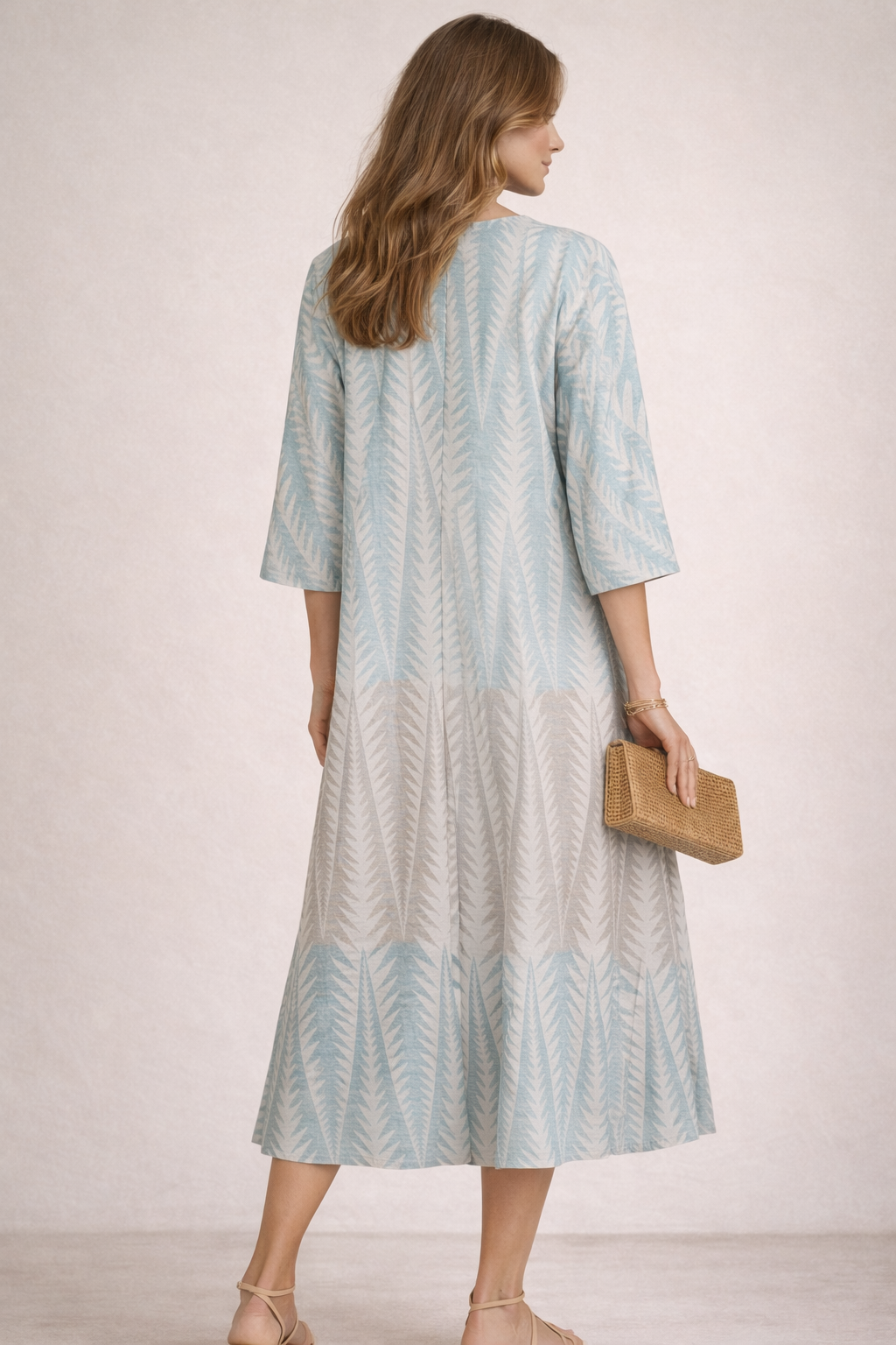 Jacquard-Kleid Blau | Weiß | Multicolor