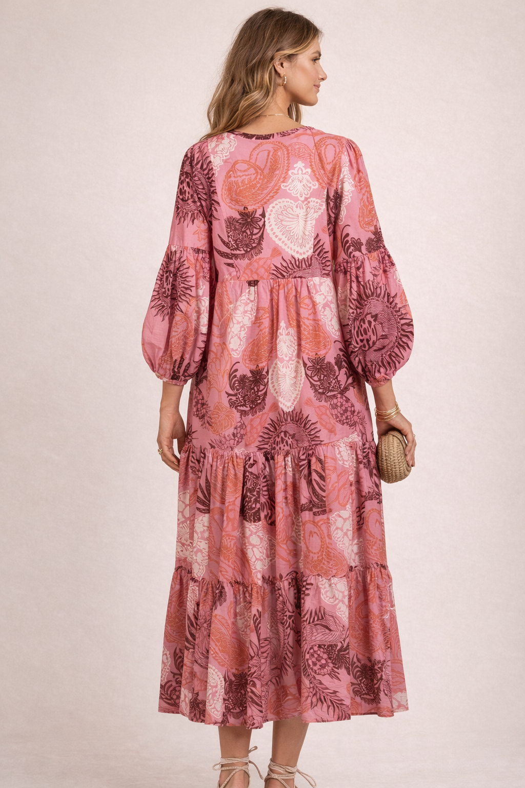 Statement-Kleid Pink | Weiß | Multicolor