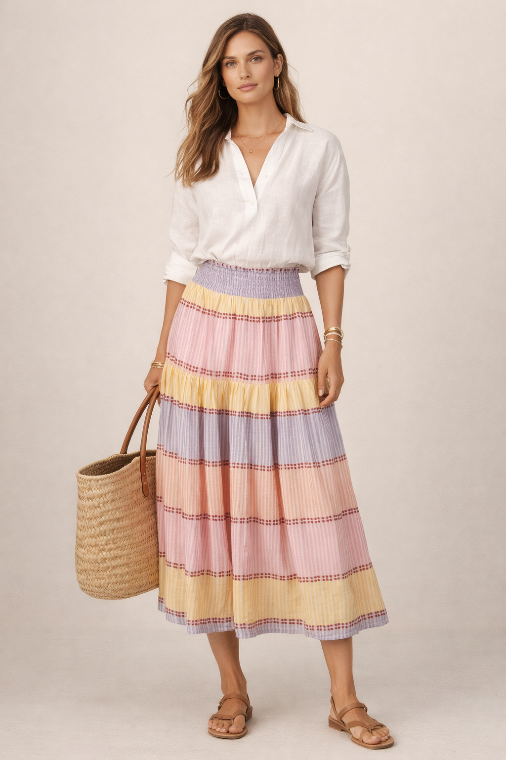 Stufenrock Rosa | Gelb | Flieder