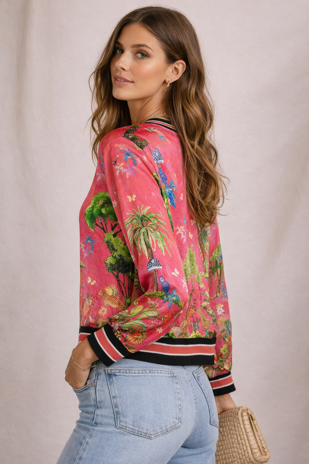 Jacke „Tropisch“ Pink | Multicolor