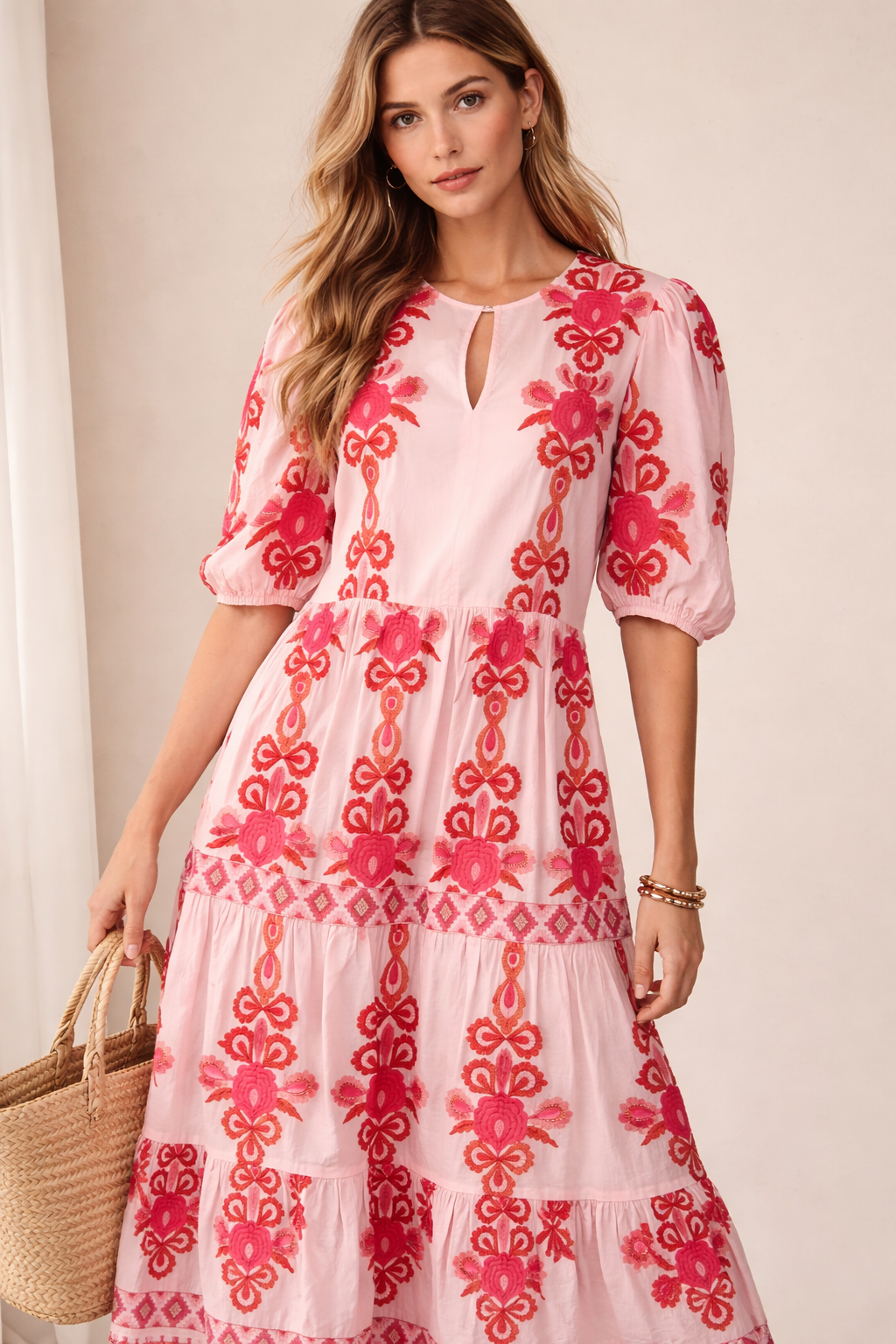 Kleid „FLORAL & ETHNO“ ROSA | ROT | PINK