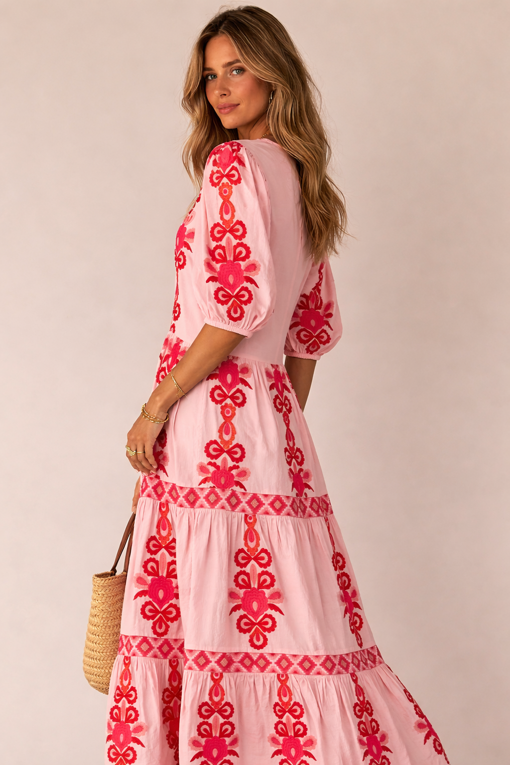 Kleid „FLORAL & ETHNO“ ROSA | ROT | PINK