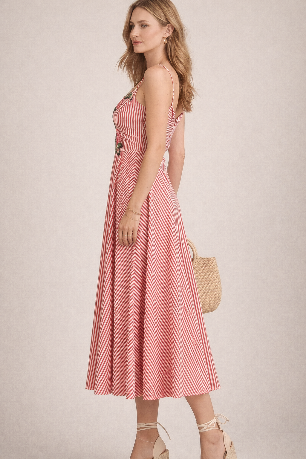 Statement-Kleid „Streifen“ Rot | Weiß