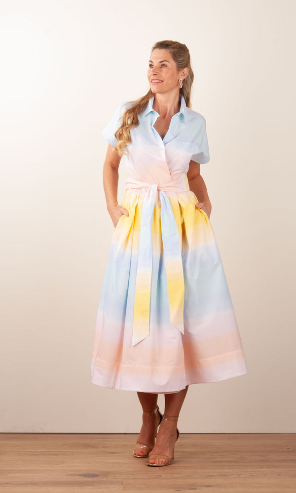 Kleid Hellblau | Rosa | Gelb | Multicolor