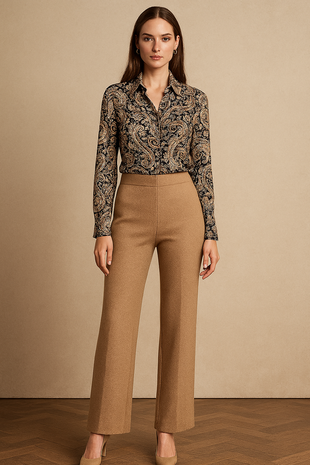 Hose „Kimberly Wool“ Beige